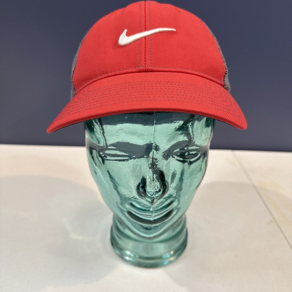 NIKE [L/XL] Men's VR-20XI MESH-FLEXFIT Hat Structured‎ Golf Cap-Red/Grey,Read!